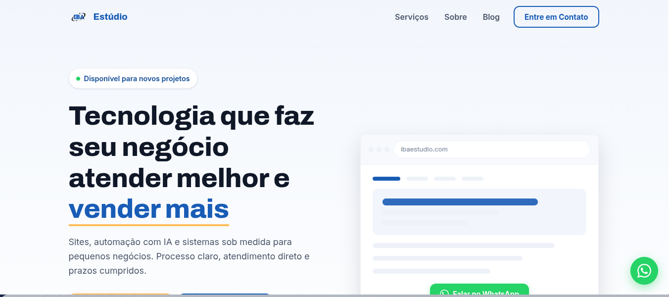 Capa do projeto IBA Estúdio